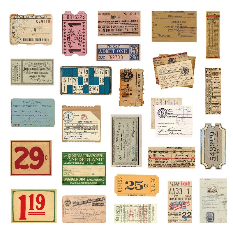 PRSTINCOL 100Pcs Vintage Sticker Pack - Scrapbooking Supplies & Junk Journal Accessories - Aesthetic Stickers for Water Bottles, Craft Kits, Bullet Journals - Retro Design - Image 5