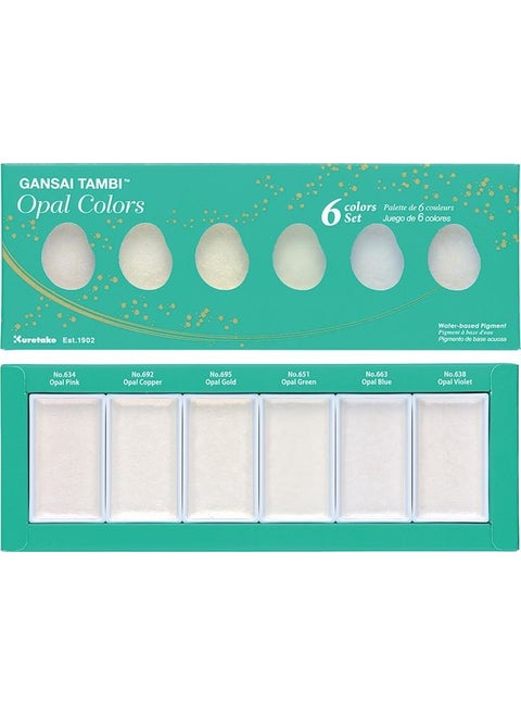 Gansai Tambi Opal Colors Tablet Watercolor Set 6 Colors