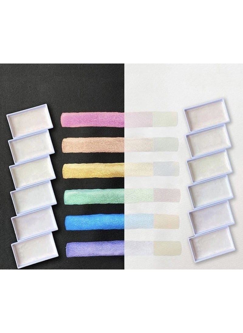 Zig Gansai Tambi Opal Colors Tablet Watercolor Set 6 Colors  - Image 2