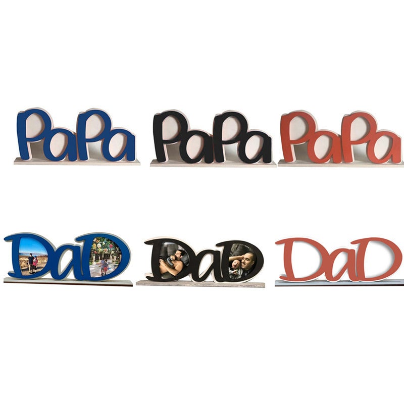 Picture Frame Father's Day Decoration Gift Photo Frame DaD/PaPa Shape for Desk Decor Ornaments - Image 2