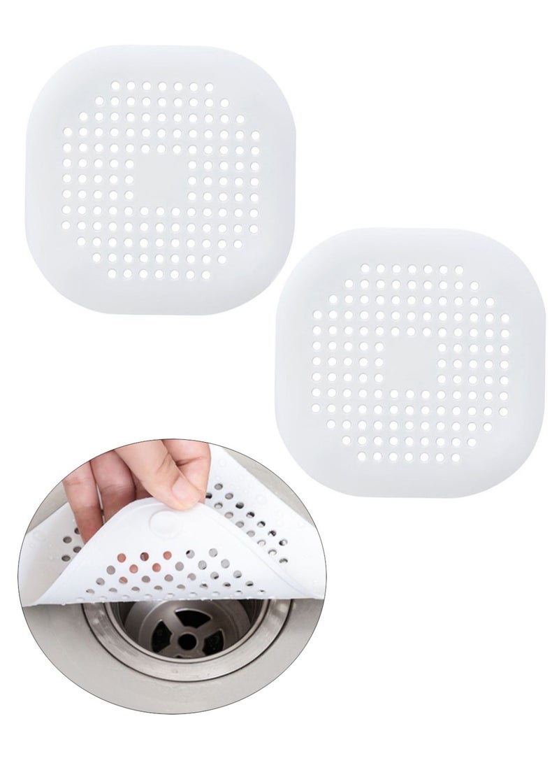 2 Pcs Silicone Shower Drain Hair Catcher Water Trap Sink Bathtub Strainer Plug Filter - Image 1