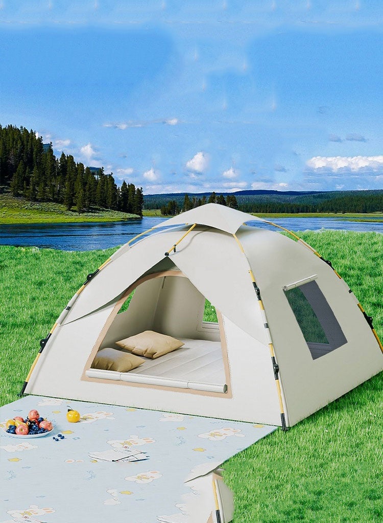 fdsport Automatic Pop Up Camping Tent 2-3 Person (200x150x125cm) | Waterproof & UV Resistant Outdoor Family Tent | Quick Setup Instant Tent with 2 Doors 2 Windows | Lightweight Portable Camping Shelter - Image 1