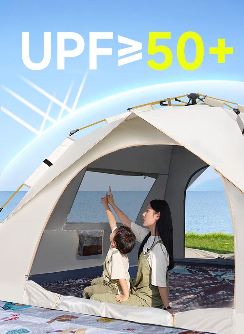 fdsport Automatic Pop Up Camping Tent 2-3 Person (200x150x125cm) | Waterproof & UV Resistant Outdoor Family Tent | Quick Setup Instant Tent with 2 Doors 2 Windows | Lightweight Portable Camping Shelter - Image 3