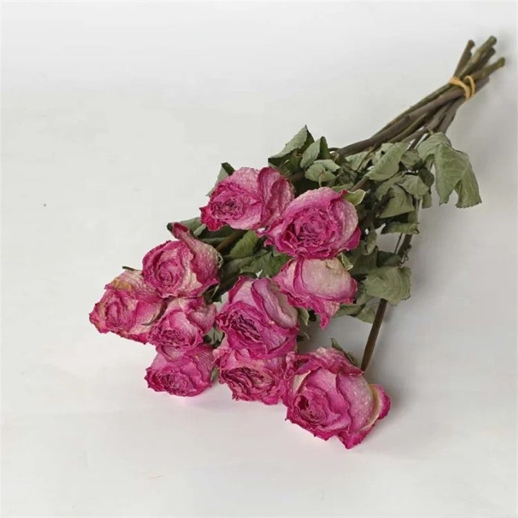 Bluejw Real Natural Dried Roses Bouquet Long Stem, Cheap Dried Plants Flower Arrangement for Home Decor - Image 2