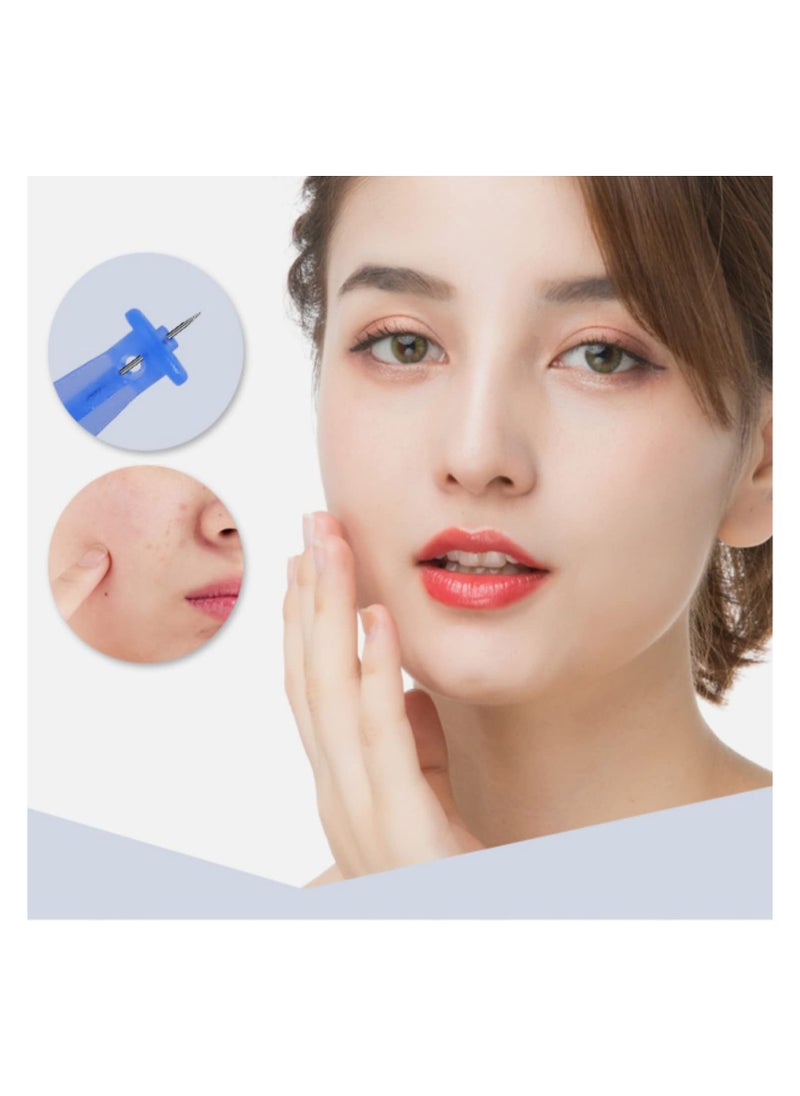 KHAJUL - 50PCS Disposable Blackhead and Blemish Remover Tools, For Acne, Whitehead, Comedone Removal - Pimple Popper Set, For Salon and Home Use (Blue) - Image 1