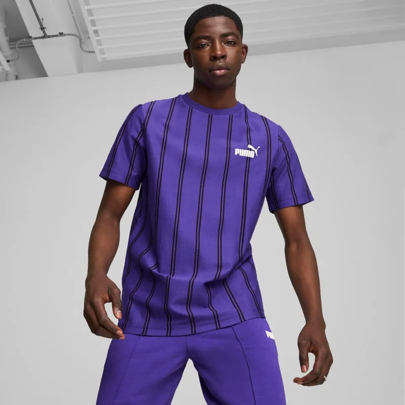 بوما Men's Purple Sports Club Aop Tee Purple Men's T-Shirt