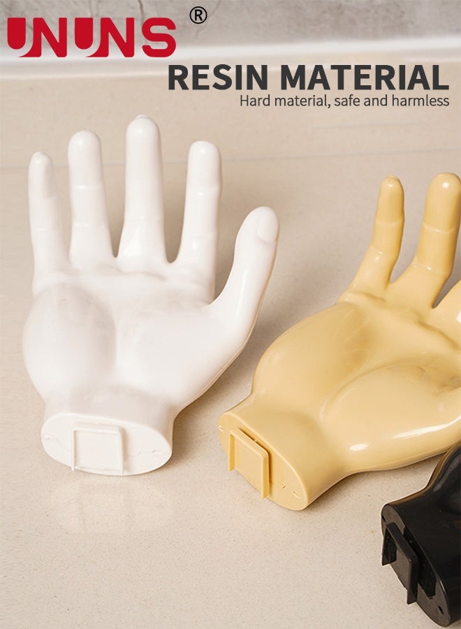 UNUNS حامل صابون 2 قطعة، حامل صابون بار، صندوق صابون بشكل كف اليد، علبة صابون مثبتة على الحائط، طبق صابون، حاوية صابون، موفر صابون للاستحمام، الحمام، المطبخ، الصالة الرياضية - Image 4