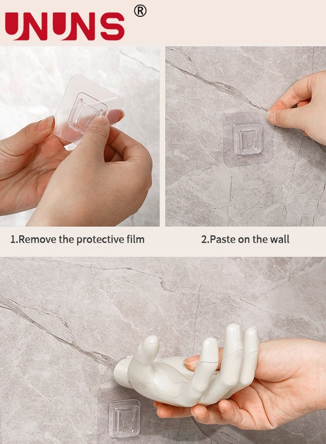 UNUNS حامل صابون 2 قطعة، حامل صابون بار، صندوق صابون بشكل كف اليد، علبة صابون مثبتة على الحائط، طبق صابون، حاوية صابون، موفر صابون للاستحمام، الحمام، المطبخ، الصالة الرياضية - Image 3