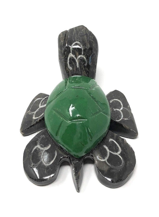 Happy Aloha Hawaiian Hand Carved Natural Marble Turtle Assorted (Green, 1.5-inch) - Image 2