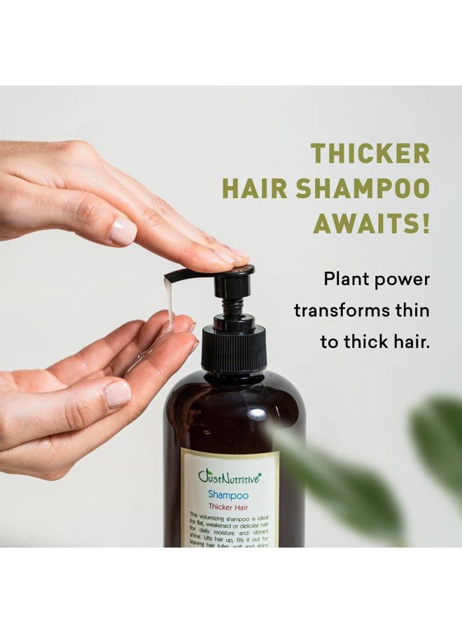 Just Nutritive Thicker Hair Shampoo | Hair Thickening | Hair Growth Thickening Shampoo | Grow Thick Hair | Hair Thickening Treatment for Men and Women 16 Oz  - Image 3