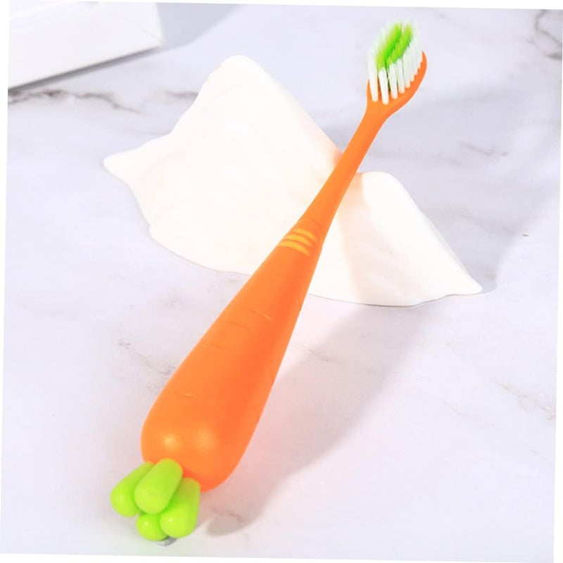 4pcs Soft Bristle Boys and Girls Toothbrush Ergonomic Carrot Design for Toddlers Gentle Manual Toothbrushes for Oral Care for Home and Travel Use - Image 3