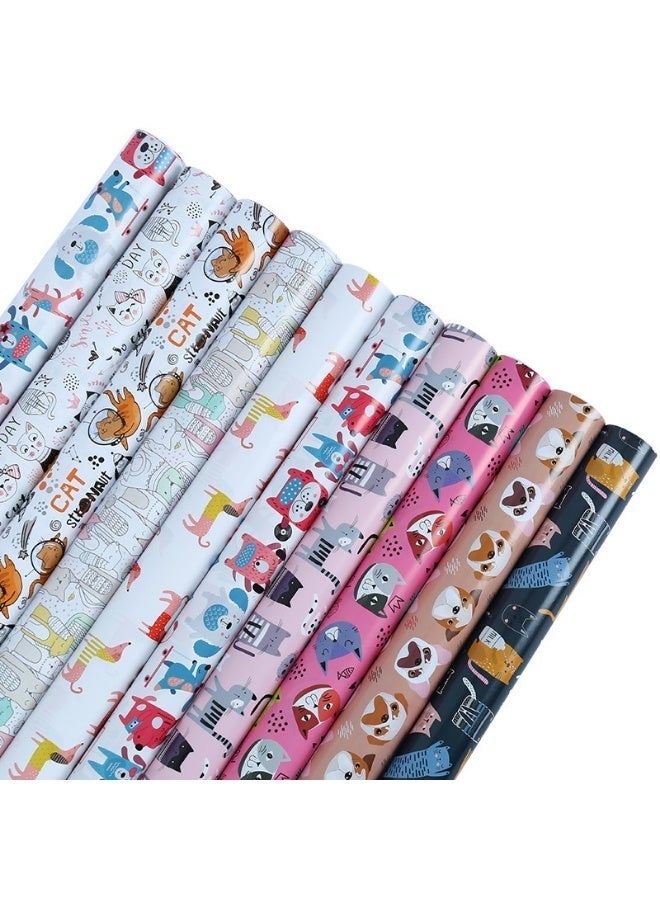 CUNUUDOOL 10PCS Cute Gift Wrap Paper Sheet for Kids,10 different patterns Cute Animal Design for Kids Birthday, Holiday, Party, Baby Shower,50CM x 70CM Per Sheet. - Image 5