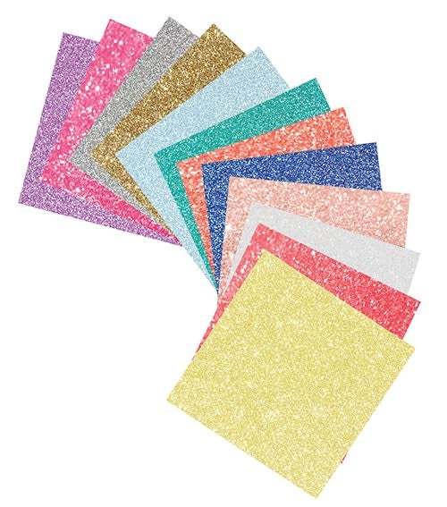 DCWV Glitter Cardstock Paper 6x6 inches - Sparkly Craft Paper for Card Making, Scrapbooks, Art Projects - 24 Single Sided Sheets, 12 Glittery Colors - Image 2