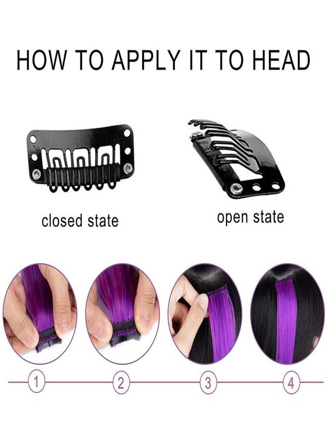 كرونيكس مجموعة من 6 وصلات شعر من النايلون الصناعي الملون والمستقيم من CHRONEX، بطول 21 بوصة. - Image 4