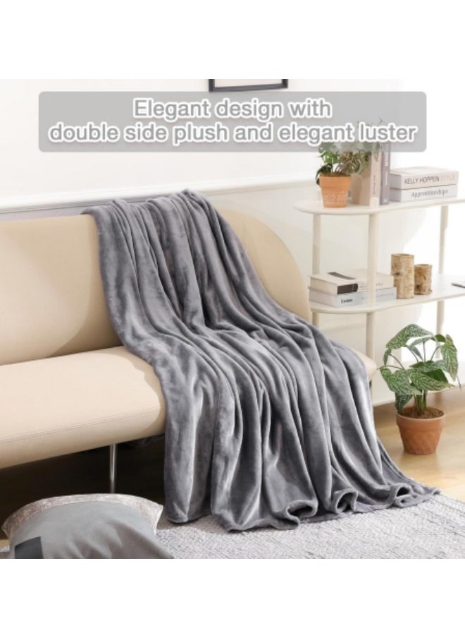 GGEROU - Temperature Regulating Blanket Coral Blanket Soft Skin-Friendly Fiber Blanket Dark, 180 * 200cm Dark Grey - Image 1