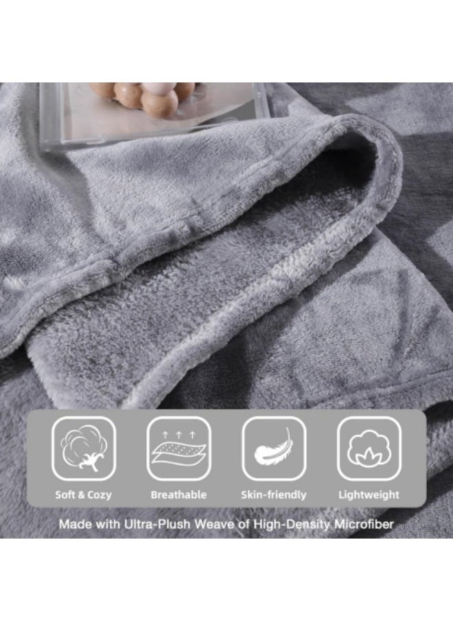 GGEROU - Temperature Regulating Blanket Coral Blanket Soft Skin-Friendly Fiber Blanket Dark, 180 * 200cm Dark Grey - Image 1