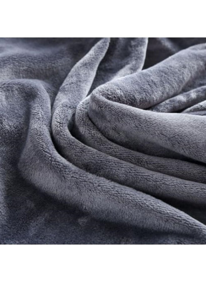 GGEROU - Temperature Regulating Blanket Coral Blanket Soft Skin-Friendly Fiber Blanket Dark, 180 * 200cm Dark Grey - Image 1