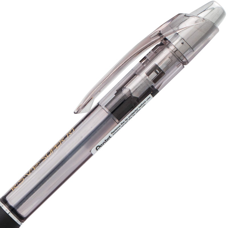 Pentel قلم حبر جاف بنتل RSVP سوبر RT، (1.0 مم) خط متوسط، حبر أسود، عبوة 2 - BX480BP2A - Image 3