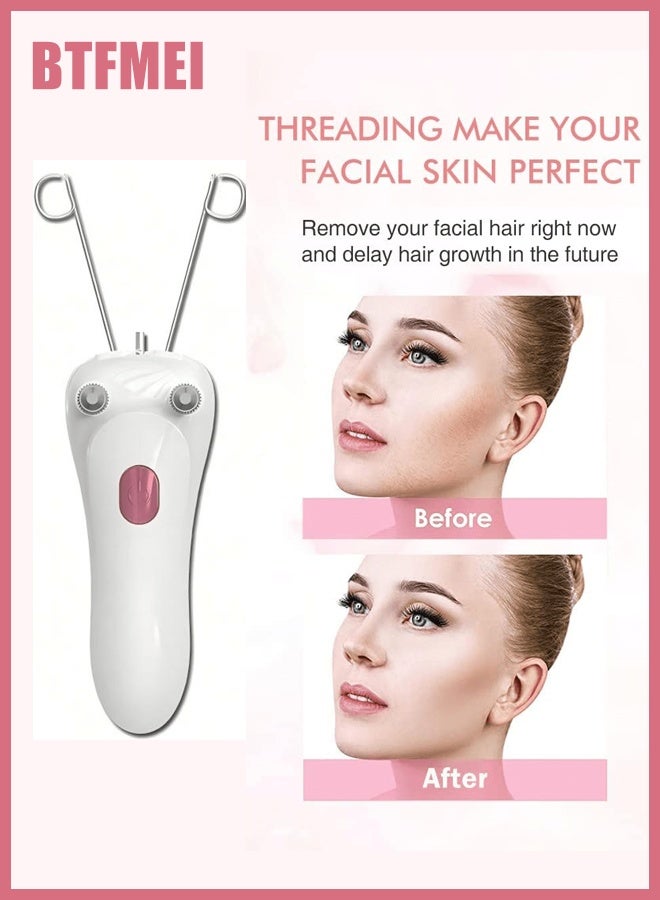 BTFMEI Facial Hair Remover, Epilators Electric Women Cordless Facial Threading Epilator Ladies Beauty Hair Remover USB Rechargeable Facial Trimmer Cotton Threading Hair Shaver - Image 3