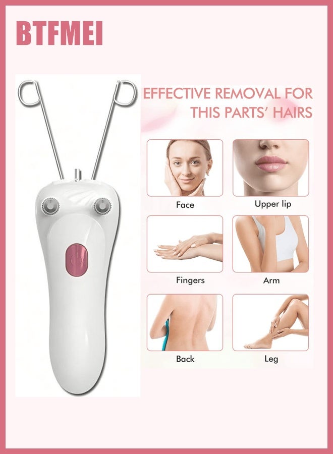 BTFMEI Facial Hair Remover, Epilators Electric Women Cordless Facial Threading Epilator Ladies Beauty Hair Remover USB Rechargeable Facial Trimmer Cotton Threading Hair Shaver - Image 4