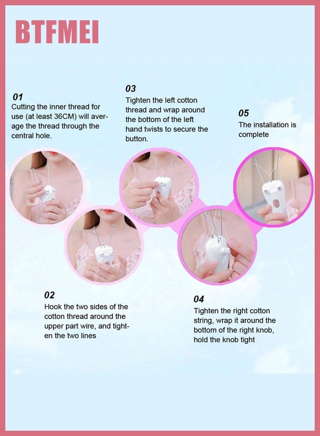 BTFMEI Facial Hair Remover, Epilators Electric Women Cordless Facial Threading Epilator Ladies Beauty Hair Remover USB Rechargeable Facial Trimmer Cotton Threading Hair Shaver - Image 5