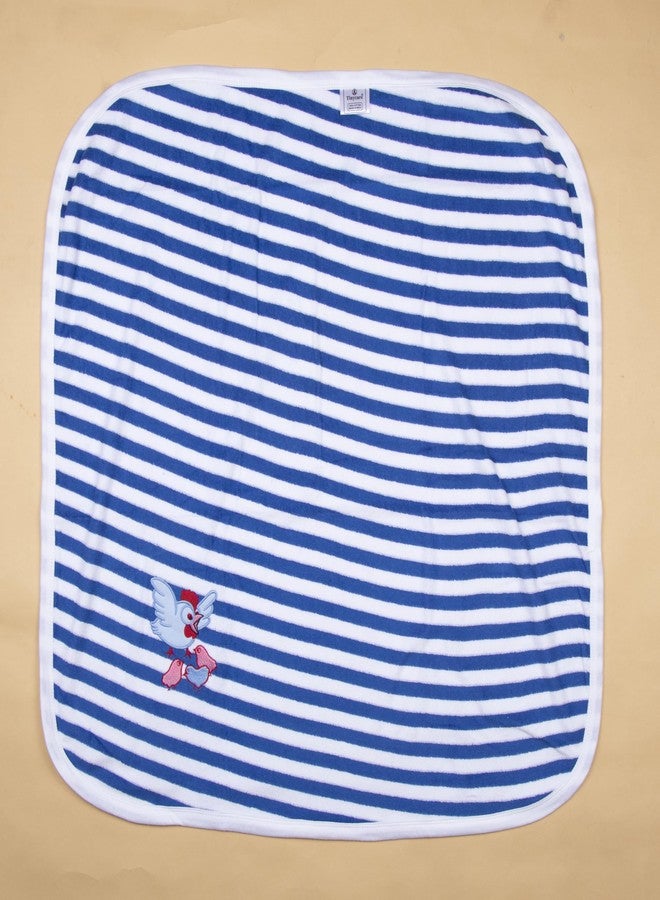 Tinycare Cotton Bath Towel for New Born, Extra Soft Terry Fabric Printed Towel for Kids/Toddler/Infants, Quick Absorbent, Reusable Napkins Bathing Towels (72 x 72 cm, Blue)_Pack of 1 - Image 3