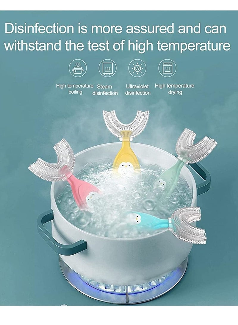 كاست ويف فرشاة أسنان للأطفال بتصميم رأس فرشاة ناعمة على شكل حرف U ، فرشاة أسنان إلكترونية للأطفال على شكل حرف U ، فرشاة أسنان على شكل حرف U ، فرشاة أسنان 360 للأطفال على شكل حرف U ، فرشاة أسنان كبيرة للفم ، فر - Image 2