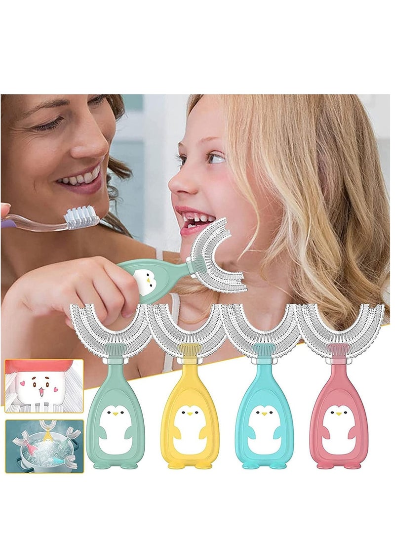 كاست ويف فرشاة أسنان للأطفال بتصميم رأس فرشاة ناعمة على شكل حرف U ، فرشاة أسنان إلكترونية للأطفال على شكل حرف U ، فرشاة أسنان على شكل حرف U ، فرشاة أسنان 360 للأطفال على شكل حرف U ، فرشاة أسنان كبيرة للفم ، فر - Image 1