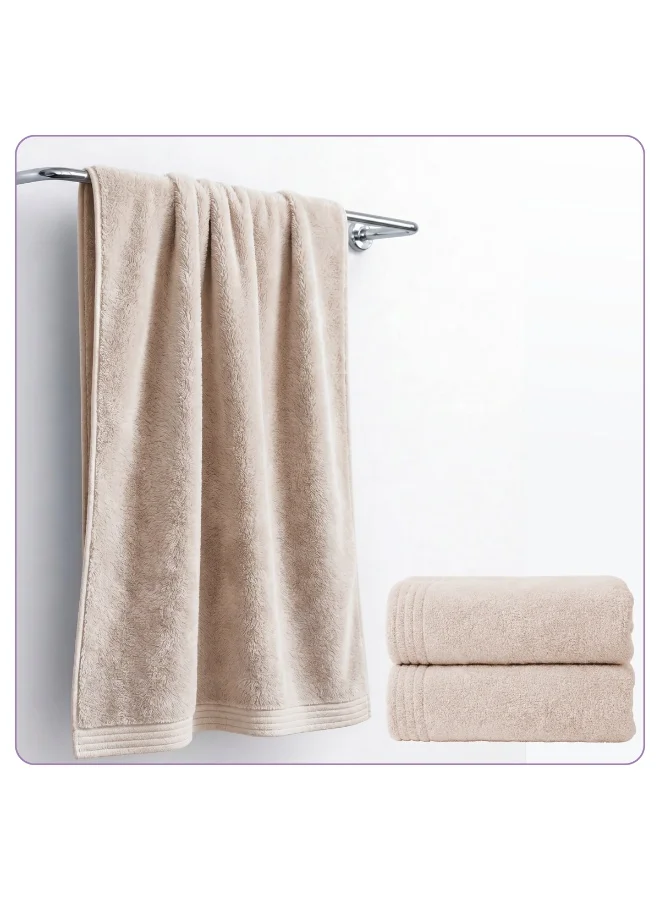 Bath Towel (2 Pack, 70 X 140 cm) - Microfiber 330 GSM - Super Soft, Highly Absorbent, Quick Drying Thick Bathroom Towels - Soft Hotel Quality for Bath and Spa