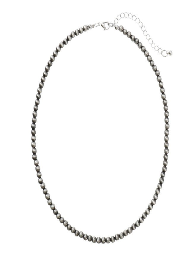 بوكار قلادة من خرز اللؤلؤ نافاجو من بوكار، مصنوعة يدويًا، قلادات طويلة متعددة الطبقات، مجوهرات نسائية لحفلات الزفاف والخطوبة (NK-10772) (18 بوصة) - Image 1