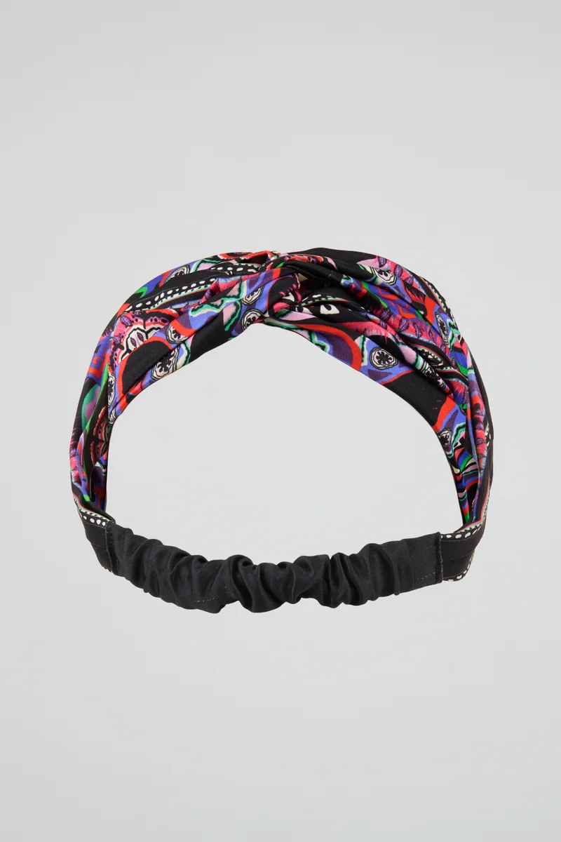 Roberto Cavalli  Roberto Cavalli Multicolor Printed Knot Headband for Women | Best Price UAE