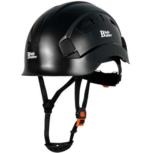 SAFEBUILDER Industrial Safety Helmet with Build-in Visor ABS Hard Hat with Visor Adjustable Ventilation OSHA Approved Hardhats Construction Work Head Protection ANSI/ISEA Z89.1 (Black Hard Hat Only) - Image 1