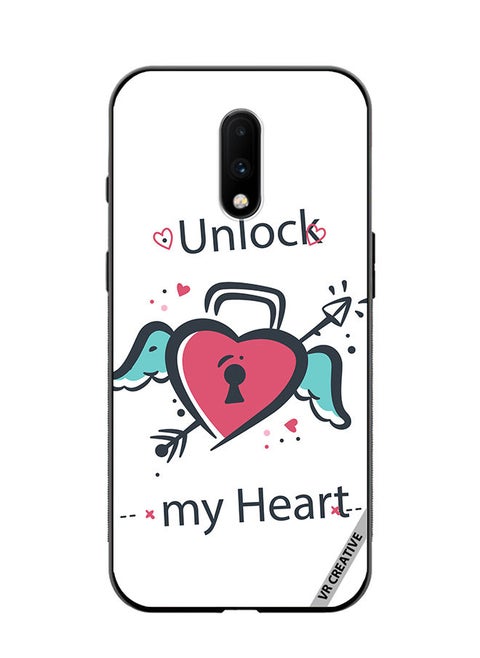 Protective Case Cover For OnePlus 7 Unlock My Heart Design Multicolour