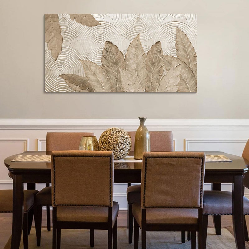 AJAZIKO Minimalist & Modern Art for Bedroom Decor Framed Abstract Artwork for Walls Neutral & Contemporary Beige Wall art - Artwork for Living Room and Boho Style Large Abstract Wall Art 24Ã—48IN - Image 4
