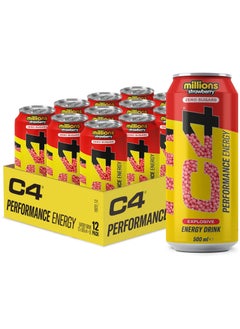 C4 C4 Energy drink 500ml Millions Strawberry Flavor  - Image 1