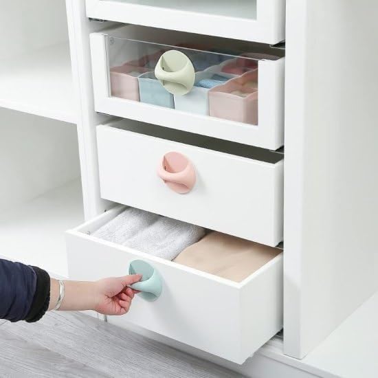 KANDPAND Round SelfStick Instant Cabinet Drawer Handle Helper Kitchen Cabinet Door Window Cupboards Handle Sticker Convenient Opening Stickon Handles Self Adhesive Handlepcs of 4 - Image 4