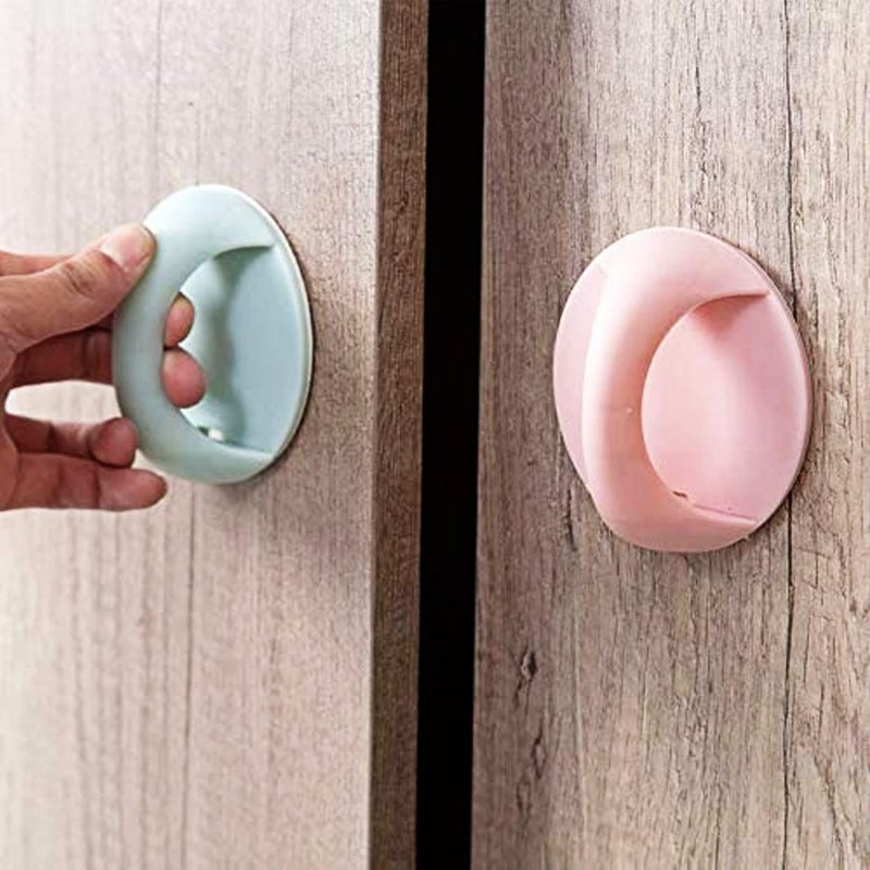 KANDPAND Round SelfStick Instant Cabinet Drawer Handle Helper Kitchen Cabinet Door Window Cupboards Handle Sticker Convenient Opening Stickon Handles Self Adhesive Handlepcs of 4 - Image 2