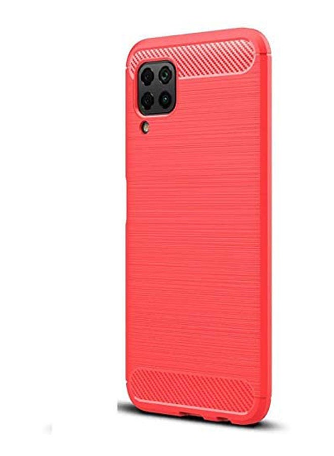 NIBEMINENT For Huawei Nova 7I Carbon Fiber Texture Ultrathin Durable Soft Tpu Cover Case Red - Image 1