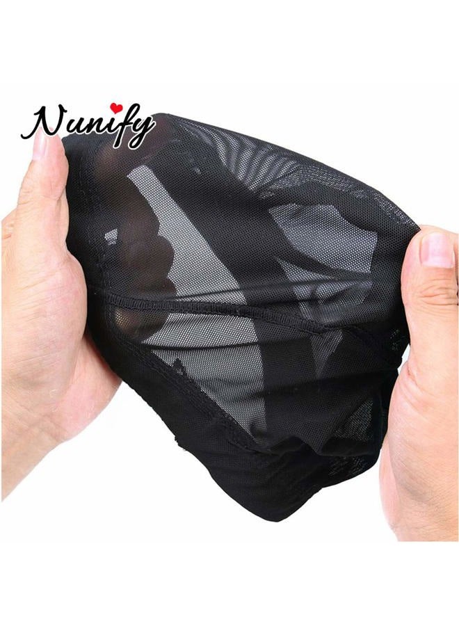 Nunify Breathable Mesh Dome Caps For Wigs Making, Glueless Spandex Wig Cap Hair Weaveing Net With Width Elastic Wig BandsNunify Breathable Mesh Dome Caps For Wigs Making, Glueless Spandex Wig Cap Hair - Image 5