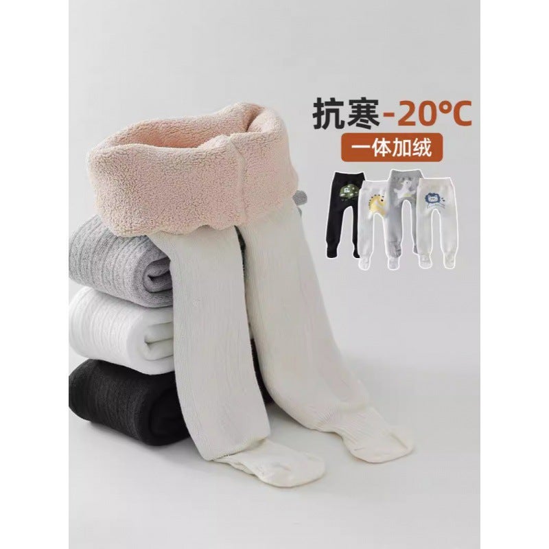 Baby Tights Winter Children'S Pantyhose Boys And Girls Diaper Wet Fleece-Lined Thick Cartoon Pp Pantyhose - Image 5