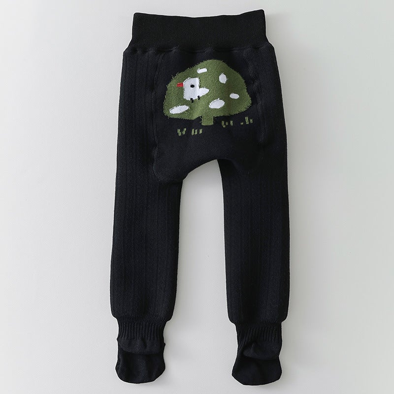 Baby Tights Winter Children'S Pantyhose Boys And Girls Diaper Wet Fleece-Lined Thick Cartoon Pp Pantyhose - Image 1