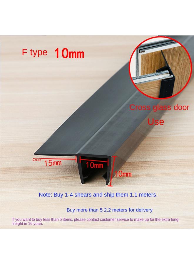 Bluejw Special Thick Shower Room Water Barrier Magnetic Door Gap Wind Barrier Waterproof Strip Bathroom Glass Door Sealing Strip Anti-collision Black - Image 1
