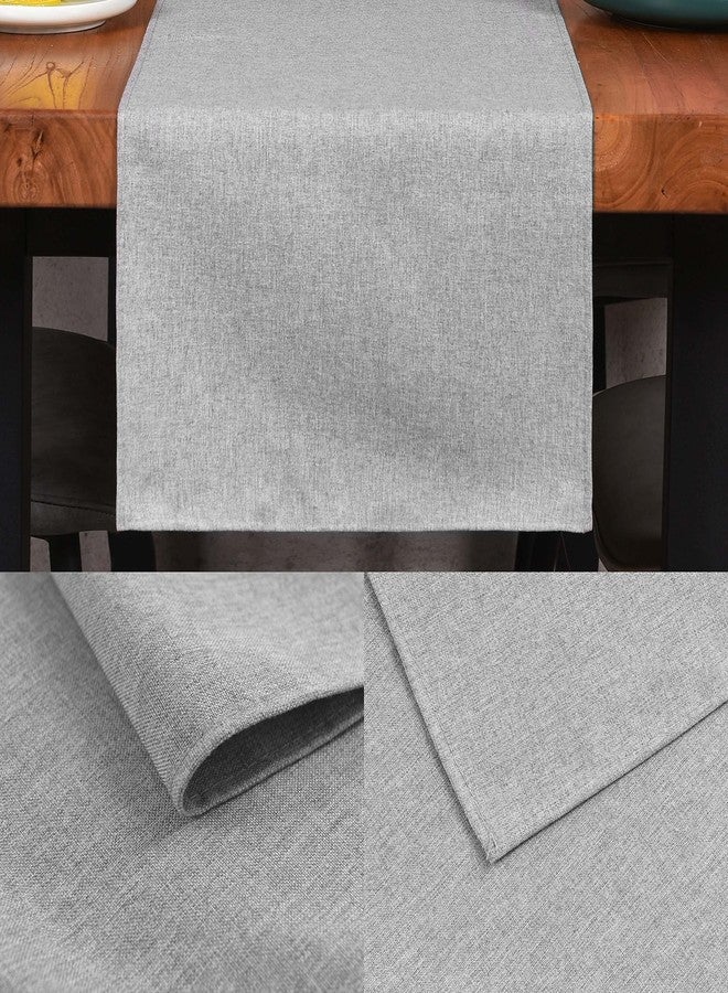 Winotic Grey Table Runner 13 x 36 Inches Long, Cotton Linen Farmhouse Style Dresser Scarf for Kitchen Dining Coffee Table Parties Wedding Home Decor (13” x 36”, Grey) - Image 3