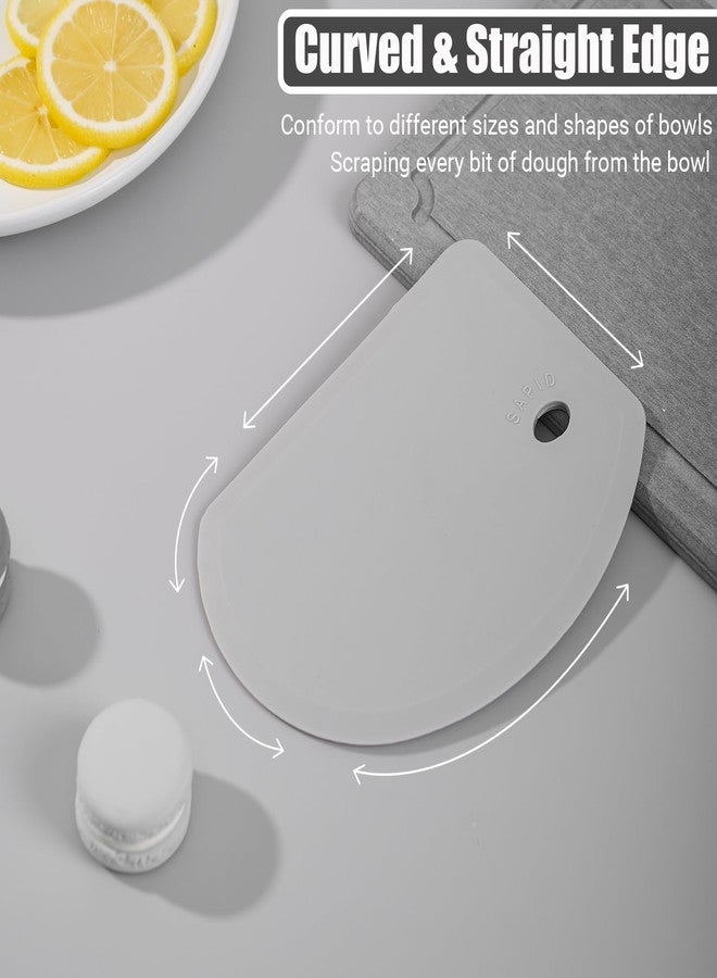 Sapid Flexible Curved Edge Silicone Bowl Scraper(5.98"x4.3"), Food Grade Dough Scraper for Baking Sourdough Bread, Cake, Multipurpose Kitchen Dish Scrapers, Easy to Clean (1, Gray) - Image 4