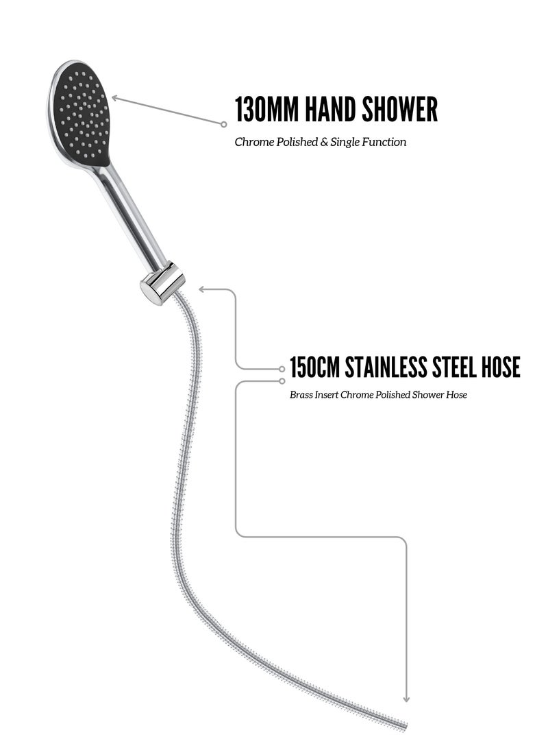 MAAT Deluxe Chrome Space Sliding Shower Set | Compact Adjustable Rail | Premium Turkish Chrome Finish | Modern Bathroom Upgrade  - Image 2