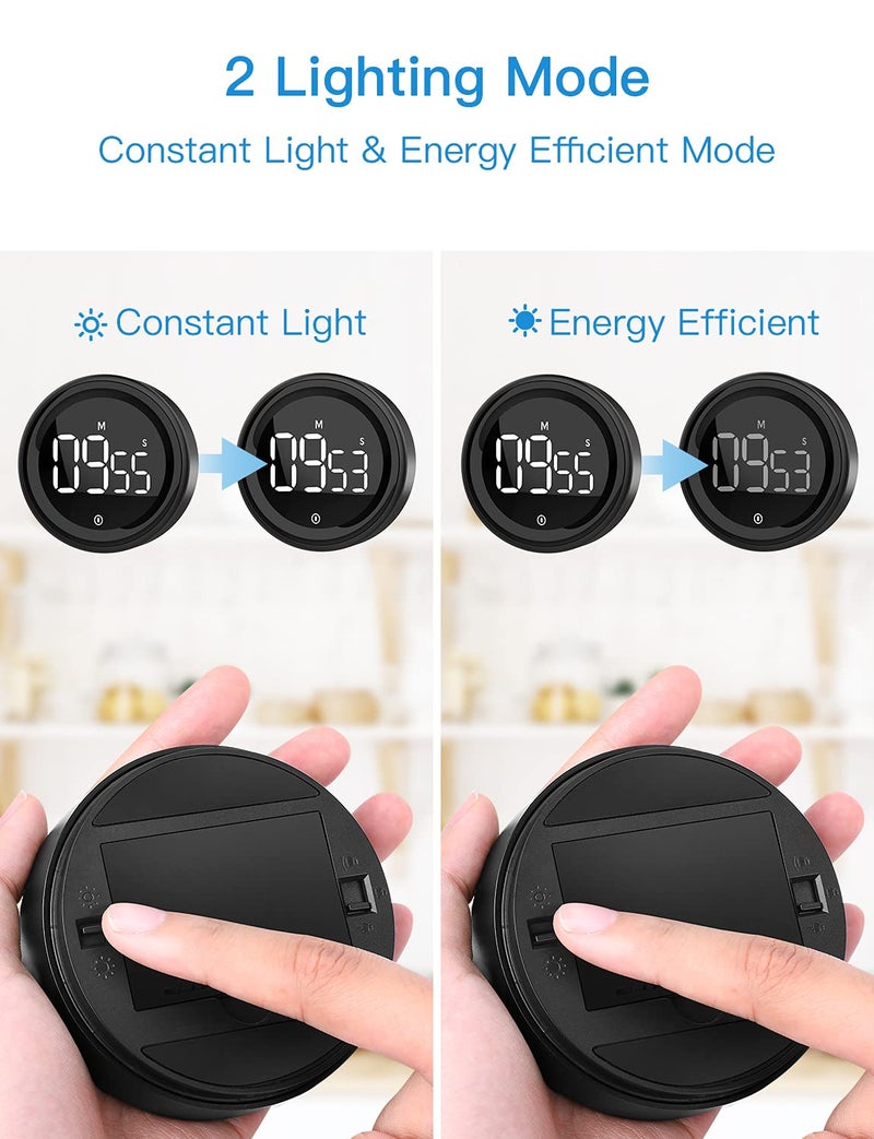 Timers, Digital Kitchen Timer Magnetic Countdown Countup Timer with Large LED Display, LIORQUE Timer for Classroom Cooking Fitness, Easy for Kids and Seniors