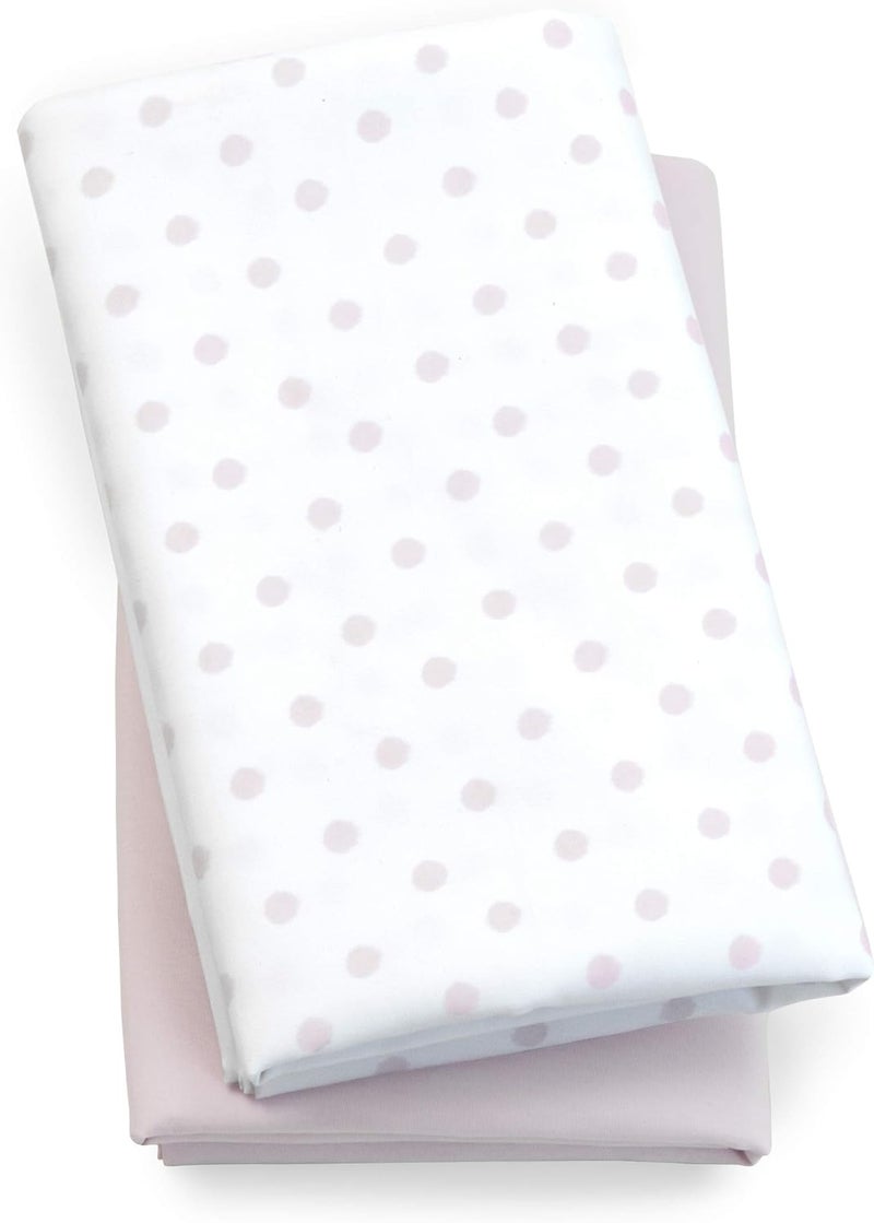 Chicco Lullaby Playard Sheets 2 Piece Set - Pink Dot - Image 1