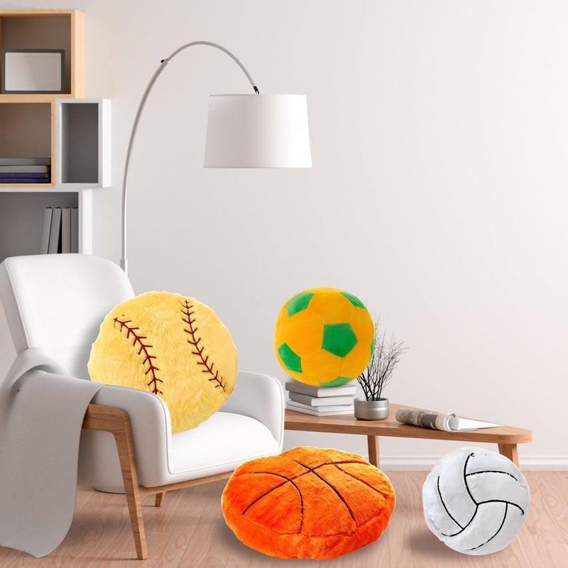 OPHRBU Baseball Sports Pillow Fluffy Soft Throw Pillow Toy ï¼Œ14" Durable Sport Baseball Plush Toys,Plush Toys Gift for Kids Boy Girls Children Room Decoration - Image 5
