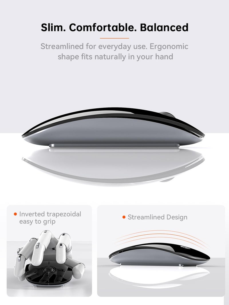 RAPIQUE R306C USB C Wireless Mouse, Type-C 2.4GHz Portable Computer Mouse, Silent Click, Ultra-Slim, 3 DPI Levels, 480 Hours Battery Life, for USB-C Laptops, MacBook, iPad, Tablet, Android – Black - Image 5