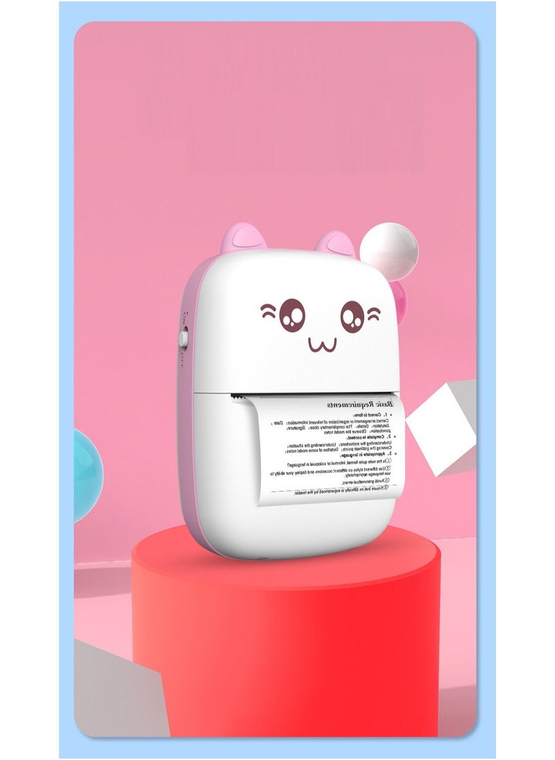 Joyelink Mini printer portable, pocket thermal printer with 10 rolls of printing paper and 5 color pens, used for photo, image, office receipt, label, QR code, inkless printing, iOS Android application (pink)  - Image 5